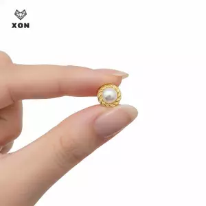 6 Đôi Bông Tai Ngọc Trai Retro Viền Vàng Cạnh Giả Trang Sức Cho Đám Cưới Phù Dâu Hộp Quà Tặng [Mina]