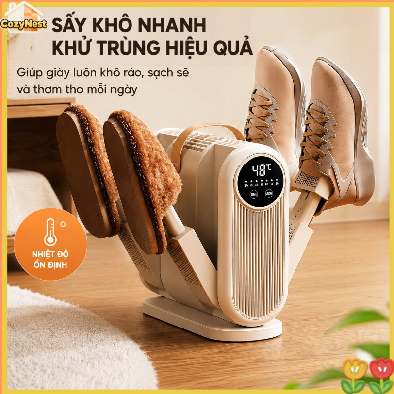 Máy Sấy Giày UV Diệt Khuẩn,Sấy Nhanh 48°C, Tiết Kiệm Điện, Khử Mùi Hiệu Quả - Dùng Gia Đình