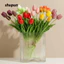 SHUPUN 5 Cái / 1 Hoa Tulip Nhân Tạo, Bó Hoa Tay Cao Su 41CM, Bó Hoa Mô Phỏng Cảm Ứng Thực Tế Cao Cấp Cho Đám Cưới Trang Trí Nhà