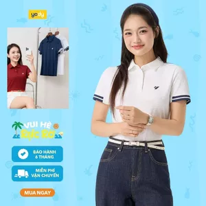 Áo polo nữ thể thao phối bo tay YODY vải waffle siêu co giãn WAPO25A469