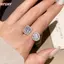HFSHY Zircon Mở Nhẫn Thanh Lịch Vuông Giọt Nước Thiết Kế Nhẹ Phụ Kiện Thời Trang Cho Nữ Du Lịch Mặc VN