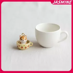 JASMINE Hoạt Hình Trà Cốc Động Vật Mặt Dây Chuyền Nelace 3D Nelace Bộ Trang Sức Dễ Thương Cho Trẻ Em Và Bé Gái Phụ Kiện Quà Tặng Độc Đáo JASMINE