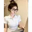 Mùa hè 2026 Áo thun ngắn tay vai trước Polo kiểu Pháp có ve áo mỏng hơn trông hơi béo mm phù hợp thông thường