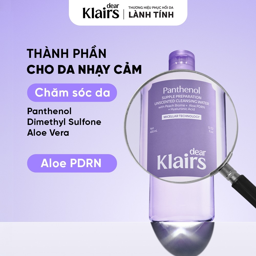 Nước tẩy trang Dear Klairs Supple Preparation Unscented Cleansing Water 400ml - FS