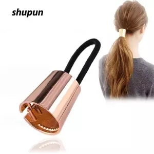 Kẹp Đuôi Ngựa SHUPUN, Vòng Tròn Bạc Vàng Vòng Tròn Vòng Đeo Tóc, Thời Trang Co Giãn Quấn Mở Thiết Kế Punk Tóc Phụ Kiện Tóc