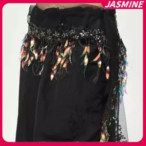 JASMINE Tinh Tế Kim Sa Lấp Lánh Dây Thắt Lưng Cho Nữ Bé Gái Bụng Nhảy Múa Đính Kim Sa Lấp Lánh Dây Xích Trang Phục Hông Khăn Dancer Váy JASMINE