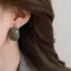 PNPIA- Bông tai bán nguyệt bằng nhựa Tinh tế Vintage Chunky Ellipse Bông tai hình học Không phai Trang sức thời trang cho phụ nữ đi chơi cuối tuần