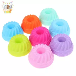 12 Cái / bộ Khuôn Làm Bánh Thạch Silicon Pudding Cupcake Muffin Donut Khuôn ELWW