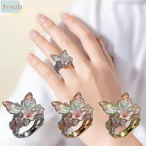 Nhẫn bướm JVSUB, Phụ kiện trang sức Quà tặng Nhẫn cổ điển, Đồ thủ công thời trang Trang trí ngón tay không phai màu
