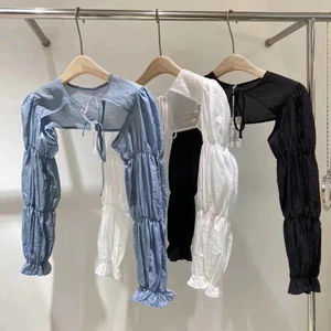 Milyfashion Kỳ Nghỉ Thời Trang Khăn Choàng Chống Nắng Bên Ngoài Trận Đấu Nữ Thiết Kế Cảm Thấy Siêu Cổ Tích Phù Hợp Với Niche Ngắn Phong Cách Mới Dài Tay Bl