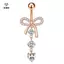 Thép không gỉ Chấm Hồng Mũi Khoan Rốn Vòng Móng Tay Bướm Zircon Đơn Giản Rốn Bule Xuyên Trang Trí [Mina]