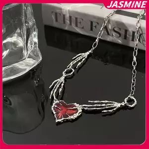 JASMINE Gothic Đầu Lâu Móng Vuốt Trái Tim Nelace Dành Cho Nữ Hợp Thời Trang Pha Lê Đỏ Gai Tình Yêu Phóng Đại Tối Chokers Phụ Kiện Trang Sức Thời Trang JASMINE
