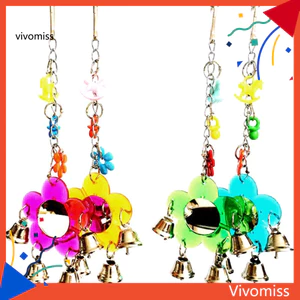 Vẹt Nhiều Màu Nhai Chuông Hoa Gương Xoay Parakeet Chim Treo Đồ Chơi