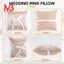 Gối nhẫn cưới đay mộc mạc cổ điển 6 inch x 6 inch