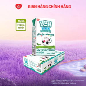 100% sữa tươi KUN có đường thùng 48 hộp x 110ml