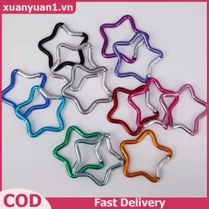 XUAN Hợp Kim Nhôm Ngoài Trời Hình Ngôi Sao Lò Xo Loing Carabiner Kẹp Móc Khóa Cho Bapa Cắm Trại Đi Bộ Đường Dài Du Lịch VN