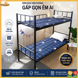 Đệm ngủ văn phòng gấp gọn êm ái, chống mạt thoáng khí , bảo vệ cột sống, tiết kiệm không gian