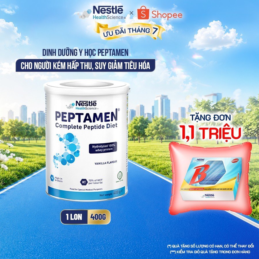 Sữa Bột NESTLÉ PEPTAMEN Thụy Sĩ Hỗ Trợ Người Kém Hấp Thu,Giảm Chức Năng Tiêu Hóa 400G