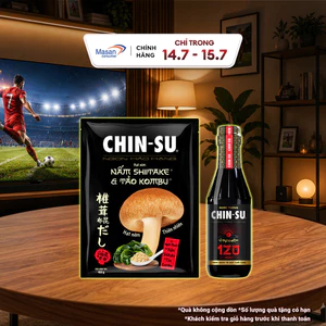Combo 1 Hạt nêm Nấm Kombu + 1 Nước tương CHIN-SU ủ tự nhiên 120 ngày 300ml