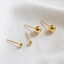 Bông tai titan không gỉ mạ vàng 18k thiết kế dạng bi tròn đơn giản nhẹ nhàng thời trang cho nữ