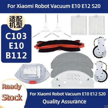 Dành Cho Xiaomi Robot Hút Chân Không E10 E12 S20 C103 B112 Phụ Kiện Thay Thế Bàn Chải Chính Bàn Chải Bên Bộ Lọc Cây Lau Nhà Rag Bình Nước Cây Lau Nhà Giá Đỡ Dự Phòng