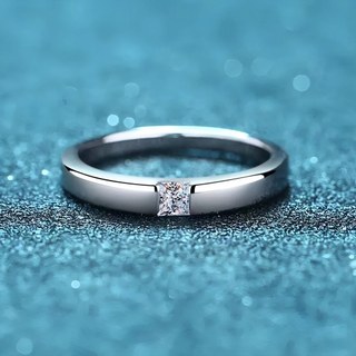 Moissanite 30 Điểm Kim Cương Nam Nhẫn Trơn Vàng Trắng Sống Miệng Mô Phỏng Nhẫn Kim Cương Cầu Hôn Nam Nhẫn Cưới 7.25