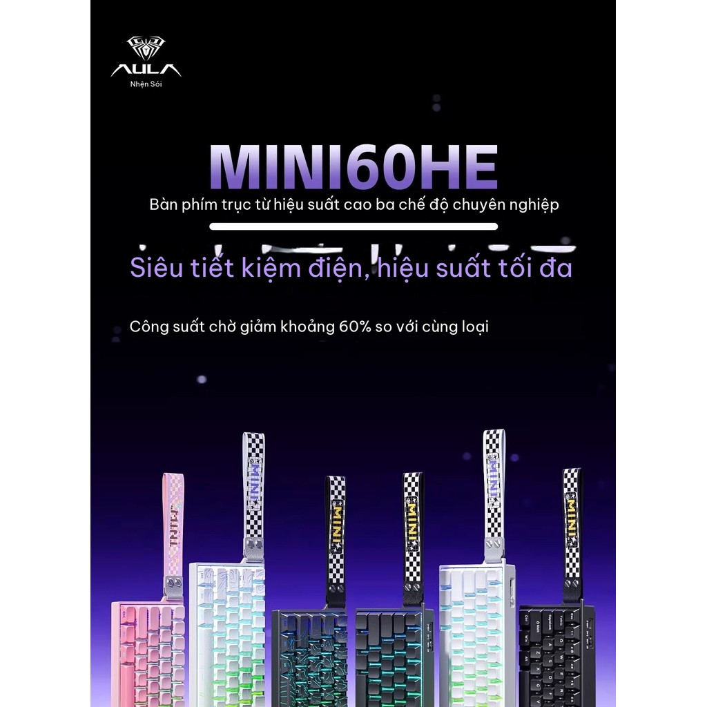 [Ship Nhanh] Bàn Phím Cơ Gaming Không Dây AULA Mini60 | Rapid Trigger | Dongle 8000hz | 128k Scan Rate | 3 Mode | BigBuy360 - bigbuy360.vn