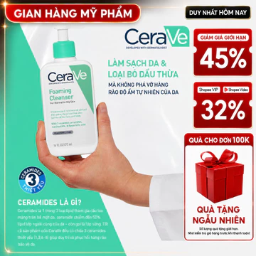 Sữa rửa mặt Cerave dành cho da dầu và da thường chính hãng 473ml