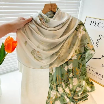 Phụ Nữ Cao Cấp Thật Khăn Lụa Mulberry Lụa In Khăn Choàng Khăn Quà Tặng Khăn Lụa Quà Tặng Kem Chống Nắng Lụa Đi Biển Khăn