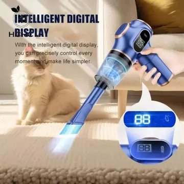 Máy hút bụi ô tô HCHC, Máy hút bụi không dây công suất cao 120W 4500Pa, Máy hút bụi nhỏ Màn hình LCD Hút mạnh Sử dụng kép Máy hút bụi cầm tay Vệ sinh ô tô