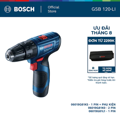 Máy khoan vặn vít động lực dùng pin Bosch GSB 120-LI