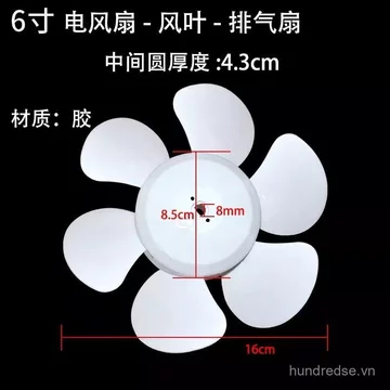 Quạt Xả Đa Năng Quạt Thông Gió Quạt Điện Phụ Kiện Quạt Lưỡi Quạt Cánh Quạt 40cm 33cm 27cm 20cm D Lỗ CR9T