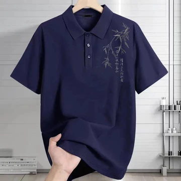 Ice Silk POLO Quần Áo Thoáng Khí Áo Ngắn Tay Áo Thun Nam Ve Áo Polo Áo Nam Thời Trang Quần Áo Nam Plus Size Quần Áo