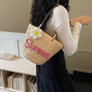 Women's Woven Straw Bag – Large, for the Beach