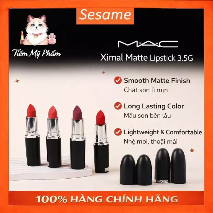 【Chính Hãng】Son Thỏi Lì 𝕄𝔸ℂ XIMAL 3.5g – Son Lì Mịn, Màu Đẹp, Fullbox/Fullsize