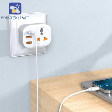 POINTER LIMIT Ổ Cắm Đa Năng, Ổ Cắm Điện Loại C Sạc Nhanh, Cổng USB Đa Năng Phích Cắm Vương Quốc Anh Phích Cắm EU Ổ Cắm Tường Mở Rộng Điện Thoại