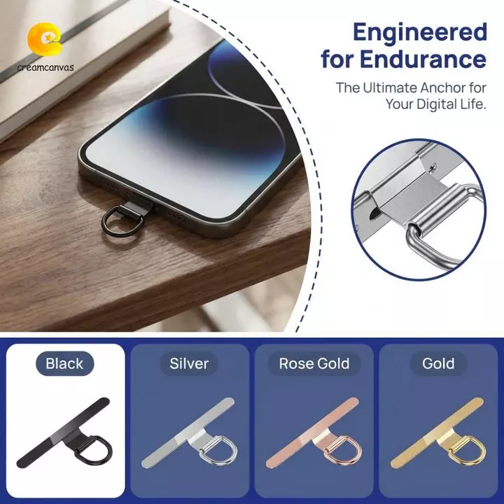 KEMCANVAS​ Bộ 5 Khóa Dây Điện Thoại, Đầu Nối Dây Điện Thoại Mịn Bằng Kim Loại, Phụ Kiện Dây Điện Thoại Chắc Chắn Siêu Mỏng Điện Thoại Đa Năng Tether Tab Tất Cả Các Vỏ Điện Thoại