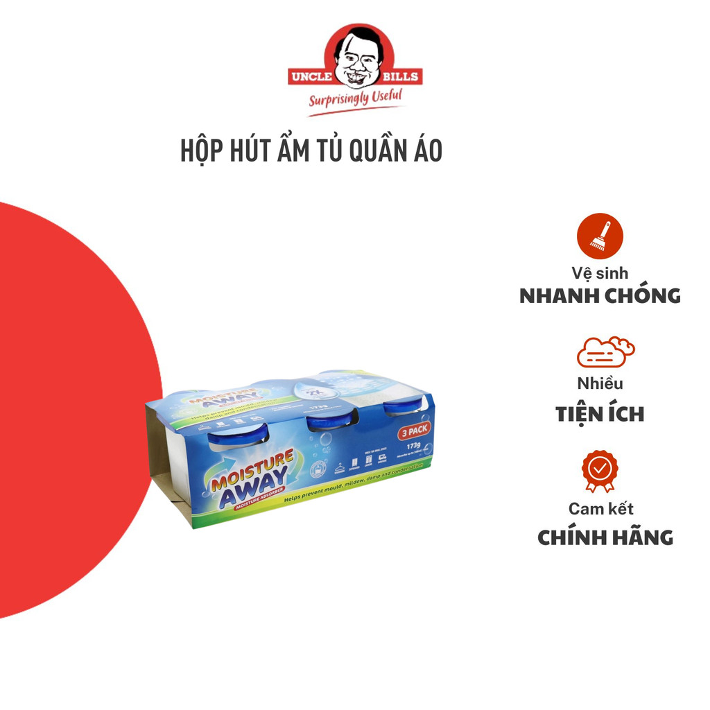Hộp Hút Ẩm Tủ Quần Áo UNCLE BILLS Chống Nấm Mốc Tủ Giầy Khử Mùi Cực Mạnh