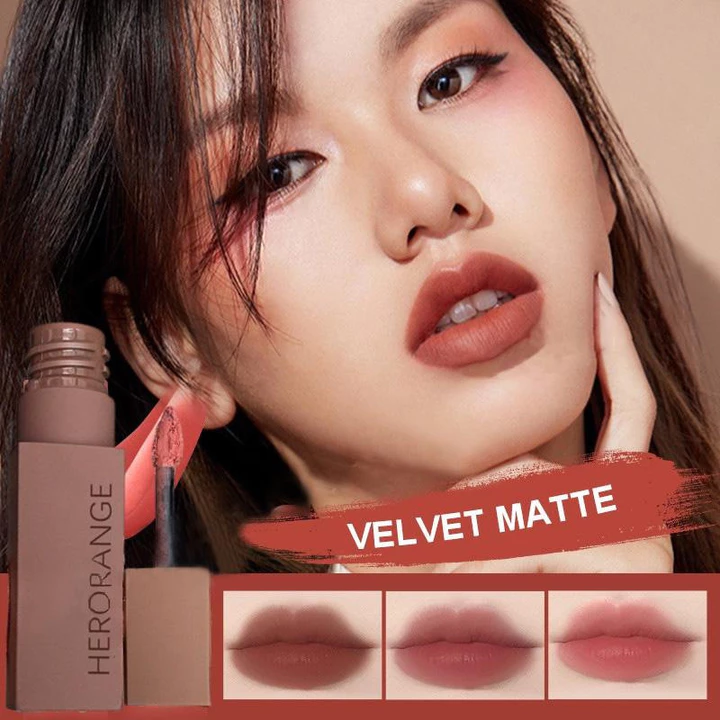 HERORANGE Nhỏ Cảm Xúc Môi Bùn Nhung Matte Matte Chống Dính Cup Lip Glaze Son Môi Không Phai Màu