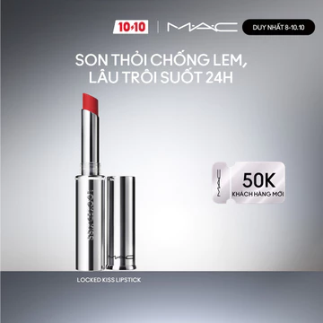 Son thỏi lì siêu bền màu MAC Locked Kiss 24hr Lipstick | Chống lem và lâu trôi suốt 24 giờ