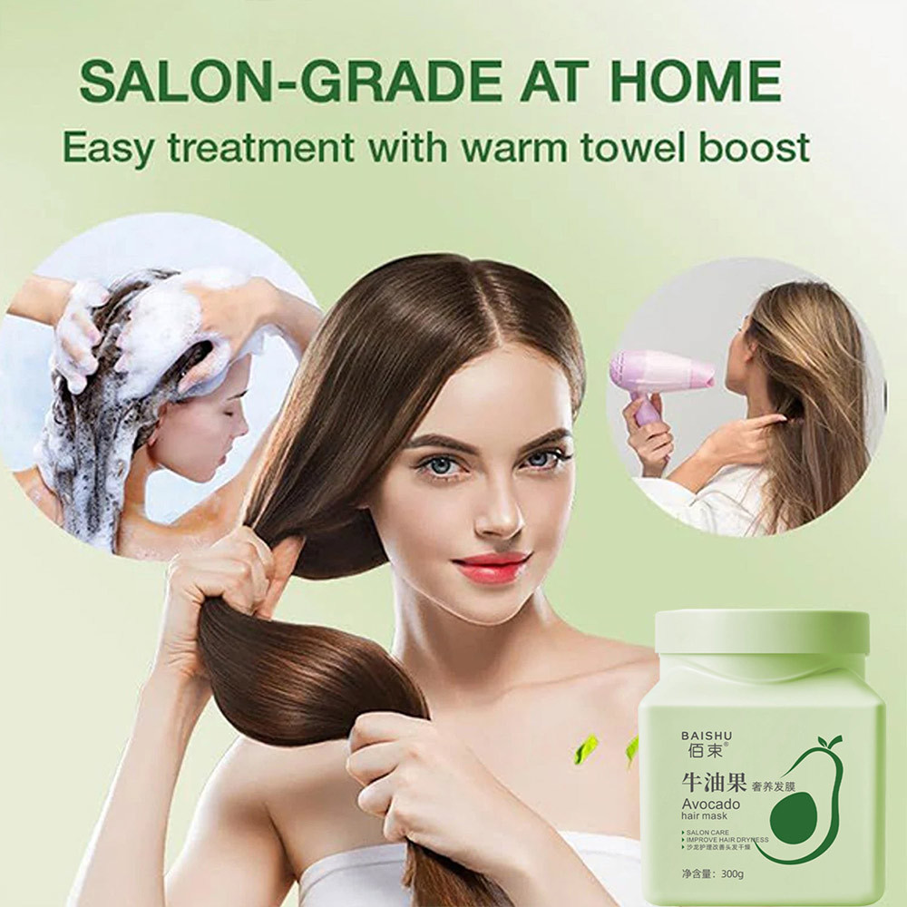Luxury Avocado Dried Hair Mask Moisturizes, Softens, Forks Damaged, Improves frizz Avocado Hair Growth Protein Controls Oil
