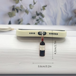 Điện Thoại Di Động Cắm Bụi Hợp Kim DIY Sáng Tạo Chai Rượu Vang Đỏ Mặt Dây Chuyền Nhỏ Điện Thoại Di Động Trang Trí Bụi Cắm