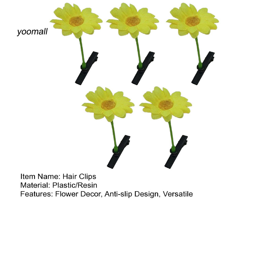 YO / 5 Kẹp tóc vui nhộn bao gồm mầm đậu nấm cỏ bướm hoa, v.v. có thể chia sẻ kẹp tóc thú vị với những người khác