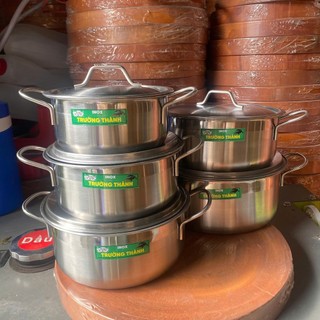 BỘ 5 Nồi Inox Cao Cấp 16-18-20-22-24cm – Quai Cứng Cáp, Siêu Bền