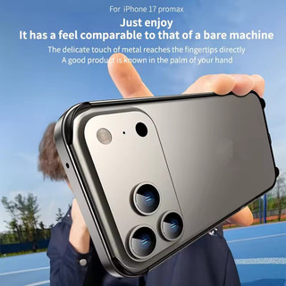 [JLK] Ốp Lưng Điện Thoại Kim Loại Hợp Kim Sang Trọng Cho iPhone 17 Air 16 Pro Max Miếng Lót Góc Silicon Chống Va Chạm Khung