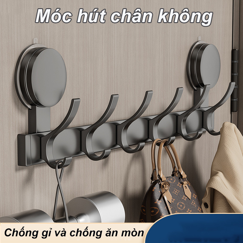 Móc treo quần áo hút chân không đa năng，Móc Không Rỉ Phía Sau Cửa，Móc Cốc Hút，Chất Liệu Nhôm Chống Gỉ