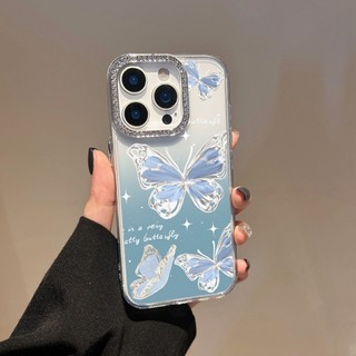 Ốp Điện Thoại Kim Cương Bướm Pha Lê Cho iPhone AIR 16E 16 15 14 13 12 11 17 Pro Max 16 15 14 Plus XS MAX XR X 7 8 6 6S Plus SE TPU Trong Suốt Ốp Lưng Chống Sốc