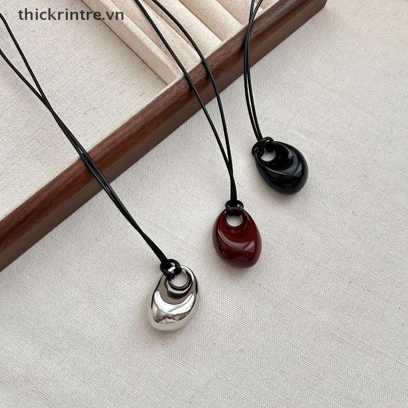 THI Có Thể Điều Chỉnh Dây Da Vòng Cổ Không Đều Đậu Mặt Dây Chuyền Xương Đòn Dây Chuyền Hình Học Quyến Rũ Trang Sức Unisex Phụ Kiện Quà Tặng VN