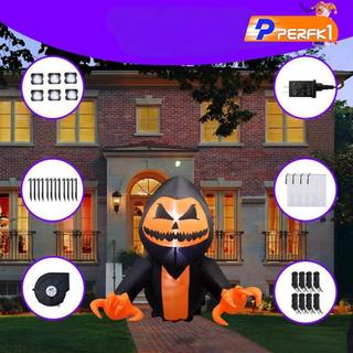 Halloween Bơm Hơi Bí Ngô Reaper Nổ Ra Từ Cửa Sổ Trang Trí Dạ Quang Với Đèn LED Cho Nhà Ma Ám Ban Công