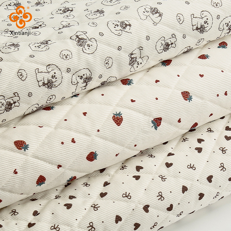 Vải Corduroy 50x150cm Làm Dày Hoa Dâu Tây, Cotton Phù Hợp DIY Quần Áo & Chăn Trẻ Em